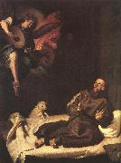 RIBALTA, Francisco St Francis Comforted by an Angel USA oil painting artist